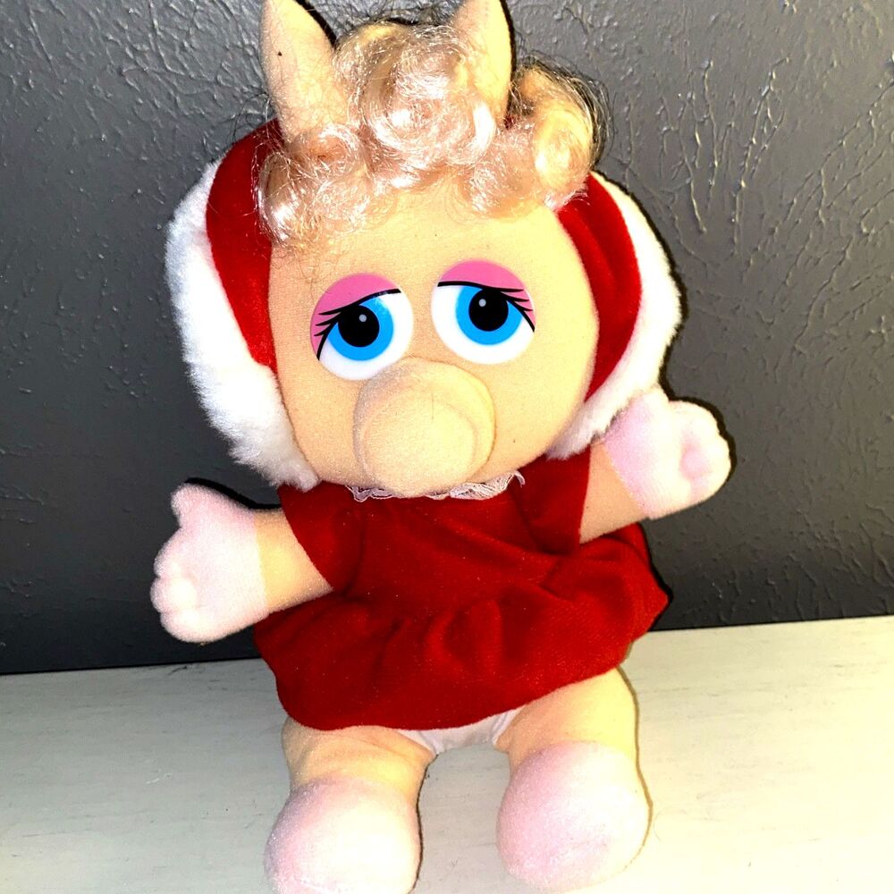 VINTAGE 1987 MUPPET BABY MISS PIGGY PLUSH 10" STUFFED ANIMAL JIM HENSON